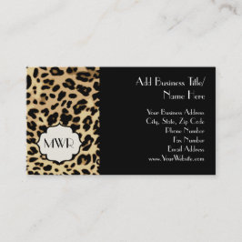 Tarjeta De Visita Monogramado de impresión Sassy Leopard