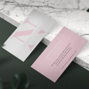 Tarjeta De Visita Monogramado rosa pálido profesional de moda