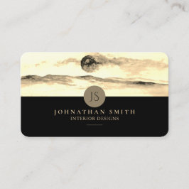 Tarjeta De Visita Monogramed Luxury Golden Landscape Social Media