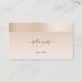 Tarjeta De Visita Monogramm Modern Minimal Beige