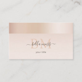 Tarjeta De Visita Monogramm Modern Minimal Beige