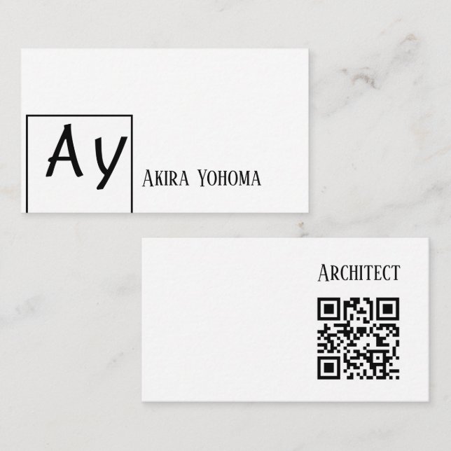 Tarjeta De Visita Monogrammed Small Business Info (Anverso / Reverso)