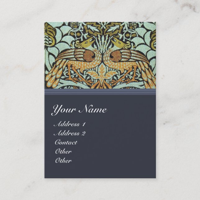 TARJETA DE VISITA MONOGRAMOS DE FLORES, PÁQUINAS Y DRAGONES (Anverso)