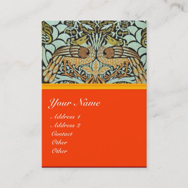 TARJETA DE VISITA MONOGRAMOS DE FLORES, PÁQUINAS Y DRAGONES (Anverso)