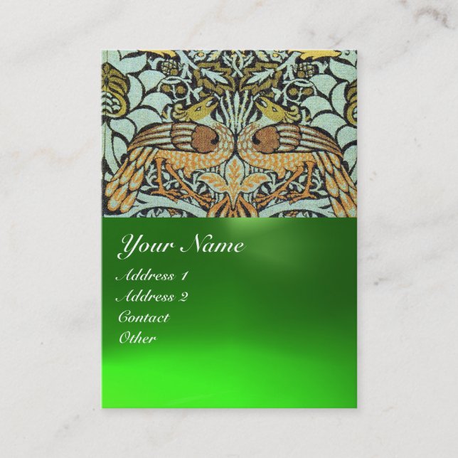 TARJETA DE VISITA MONOGRAMOS DE FLORES, PÁQUINAS Y DRAGONES (Anverso)