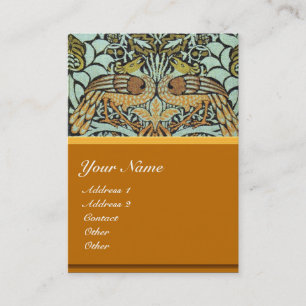 TARJETA DE VISITA MONOGRAMOS DE FLORES, PÁQUINAS Y DRAGONES