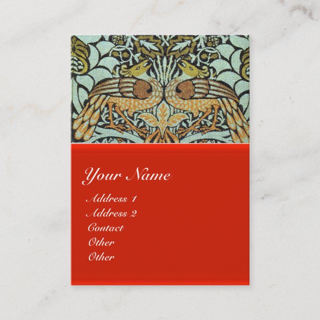 TARJETA DE VISITA MONOGRAMOS DE FLORES, PÁQUINAS Y DRAGONES (Anverso)