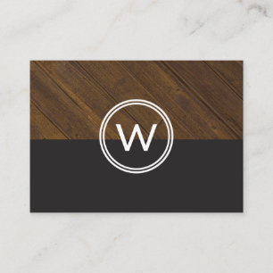 Tarjeta De Visita Monomograma Madera Dos Tonos