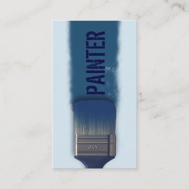 Tarjeta De Visita Monótono azul de la falsa de la brocha cubierta (Anverso)