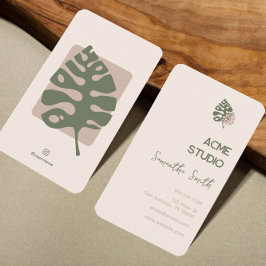 Tarjeta De Visita Monstera Minimalista moderna
