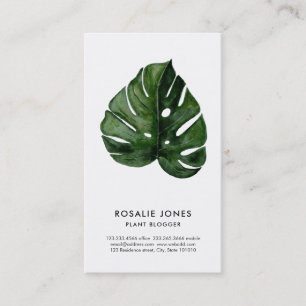 Tarjeta De Visita Monstera Tropical Sale de Color del Agua Verde