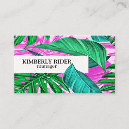 Tarjeta De Visita Monstera verde tropical