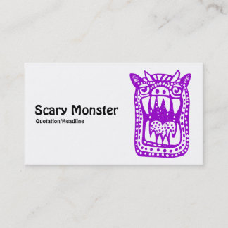Tarjeta De Visita Monstruo asustado - Púrpura