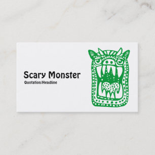 Tarjeta De Visita Monstruo asustado - Verde
