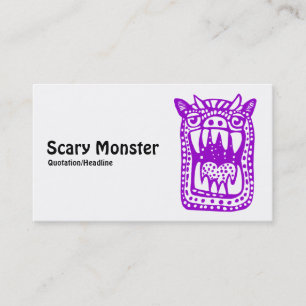 Tarjeta De Visita Monstruo Aterrador - Púrpura