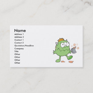 Tarjeta De Visita monstruo lindo verde tonto borracho