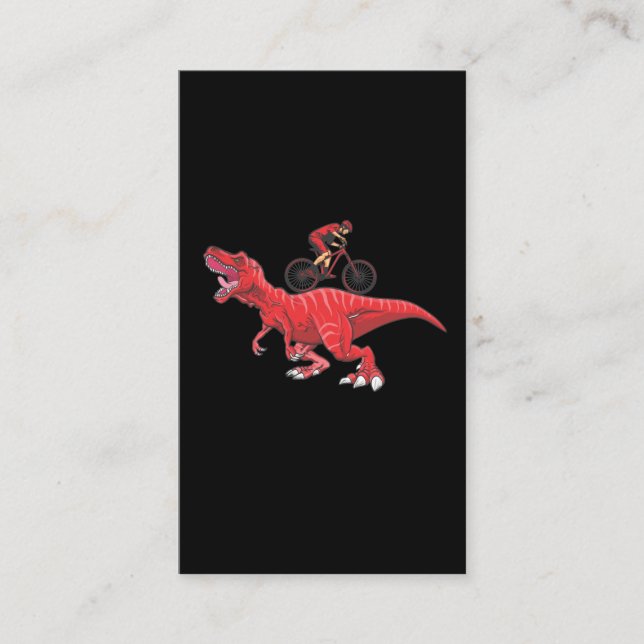 Tarjeta De Visita Montaña Dinosaurios Ciclista Trex (Anverso)