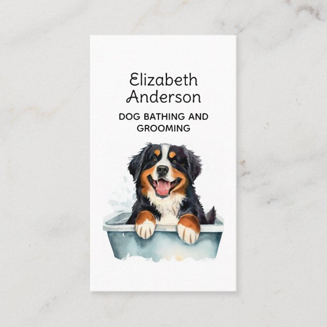 Tarjeta De Visita Montaña Dog Groomer Bernese (Anverso)