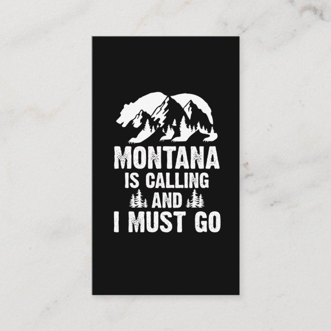 Tarjeta De Visita Montana Está Llamando Y Debo Ir De Oso Y Montaña (Anverso)