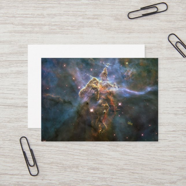 Tarjeta De Visita Montaña Mística en la nebulosa Carina Hubble Espac (Anverso/Reverso In Situ)