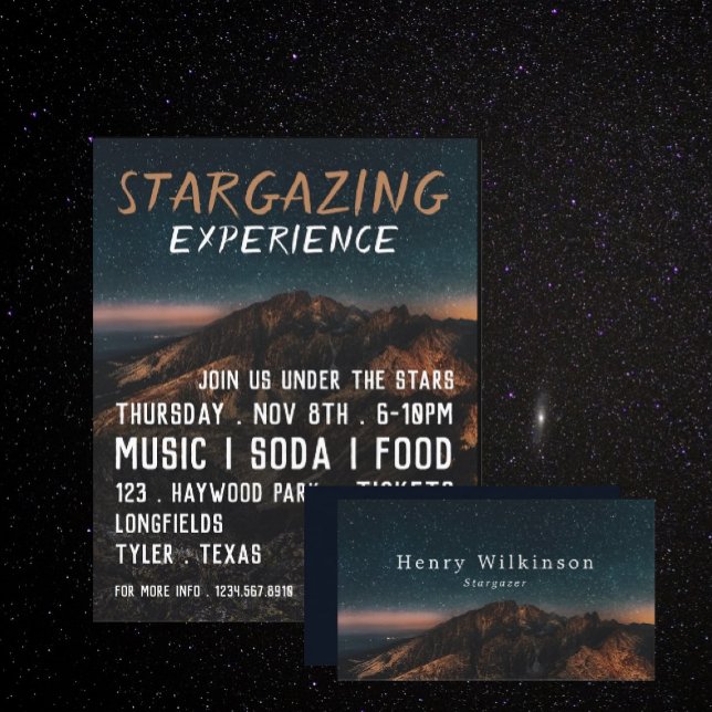 Tarjeta De Visita Montaña Stargazer, astronomía (Subido por el creador)