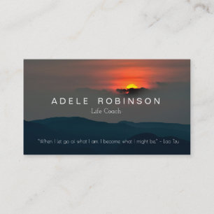 Tarjeta De Visita Montaña Sunrise Motivation Speaker Life Coach