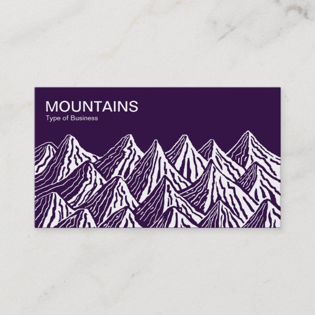 Tarjeta De Visita Montañas - Blanco y Morado Profundo 25003a (Anverso)
