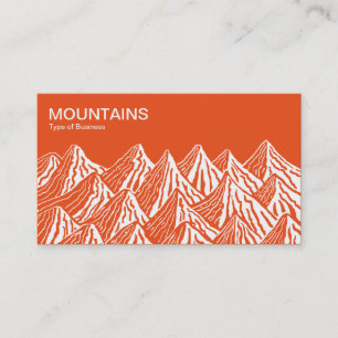 Tarjeta De Visita Montañas - Blanco y Naranja