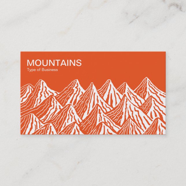 Tarjeta De Visita Montañas - Blanco y Naranja (Anverso)