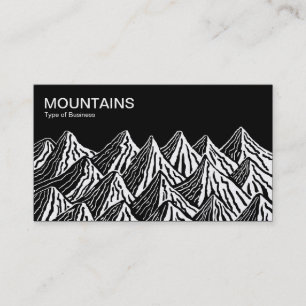 Tarjeta De Visita Montañas - Blanco y Negro (Oro)