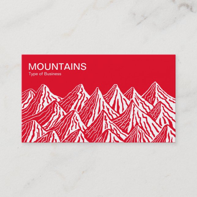 Tarjeta De Visita Montañas - Blanco y Rojo (Anverso)