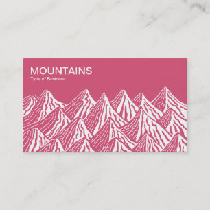 Tarjeta De Visita Montañas - Blanco y rosa profundo