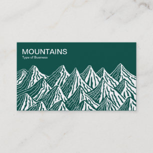Tarjeta De Visita Montañas - Blanco y Verde 004840