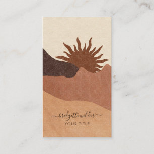 Tarjeta De Visita Montañas Boho Terracotta Sun