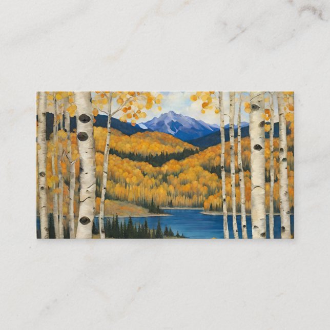 Tarjeta De Visita Montañas Colorado Aspens (Anverso)