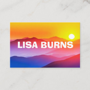Tarjeta De Visita Montañas de atardecer naranja