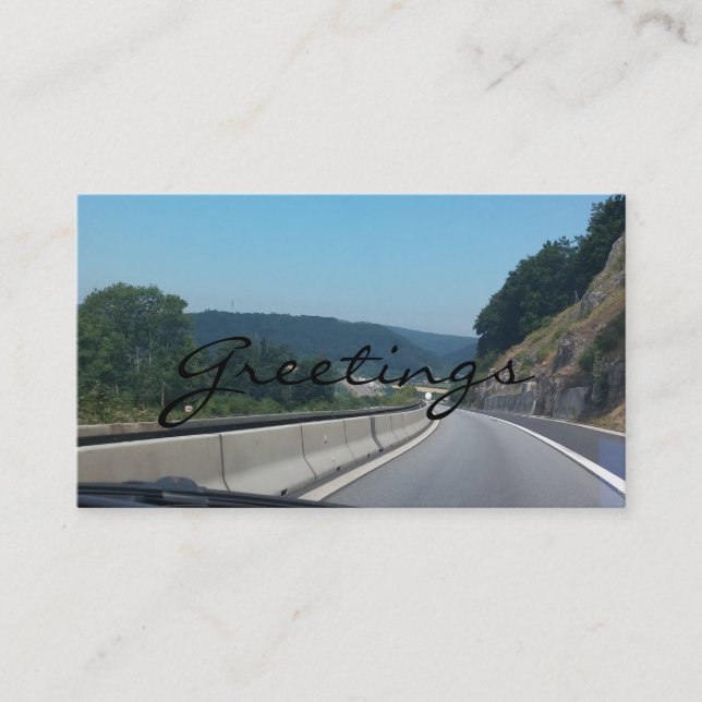 Tarjeta De Visita Montañas de vacaciones de coches Europa fotografía (Anverso)