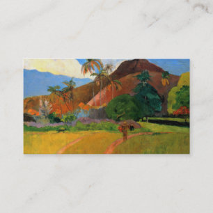 Tarjeta De Visita Montañas en Tahití Gauguin que pinta colorido