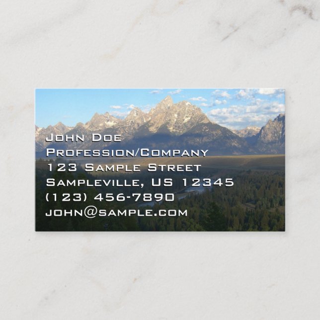 Tarjeta De Visita Montañas Jackson Hole (Parque Nacional del Gran Te (Anverso)