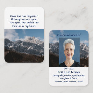 Tarjeta De Visita Montañas Monumento al Hogar Alpine Pocket Keepsake
