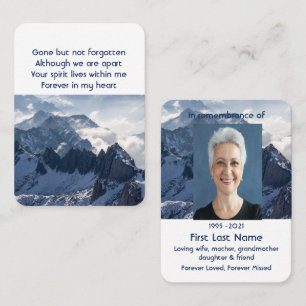 Tarjeta De Visita Montañas Monumento al Hogar Alpine Pocket Keepsake