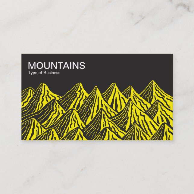 Tarjeta De Visita Montañas - Negro con amarillo (Anverso)