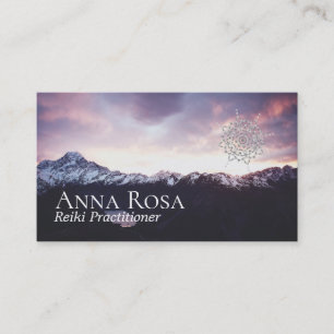 Tarjeta De Visita Montañas púrpuras rosa del *~* y mandala del cielo