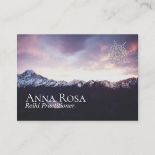 Tarjeta De Visita Montañas púrpuras rosa del *~* y mandala del cielo