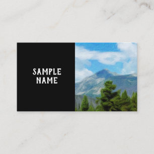 Tarjeta De Visita Montañas rocosas paisaje naturaleza arte sobre neg