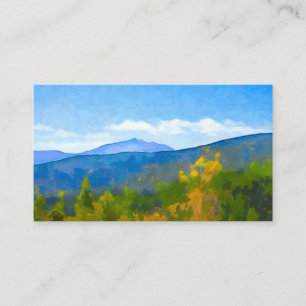 Tarjeta De Visita montañas y pinos arte natural otoñal
