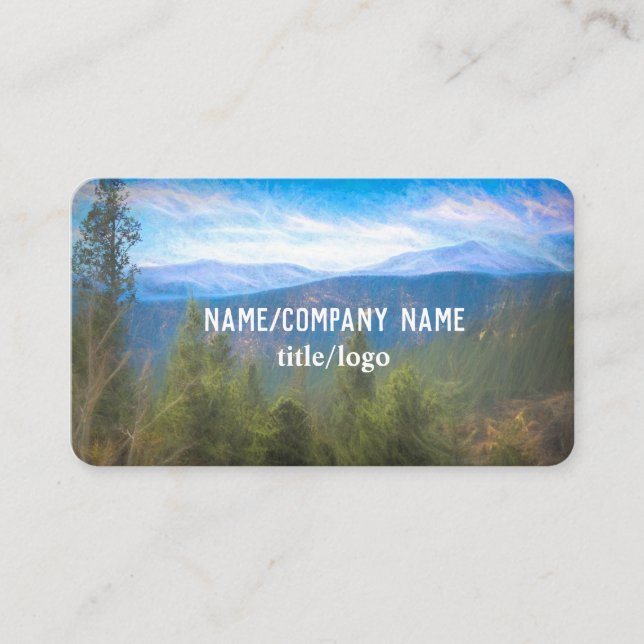 Tarjeta De Visita montañas y pinos personalizado de arte natural (Anverso)