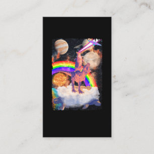 Tarjeta De Visita Montar un gato en el espacio Trex Turts Planets Co