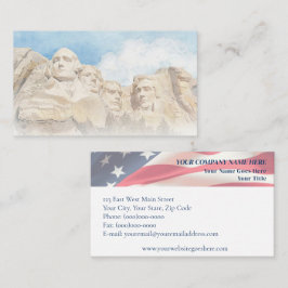 Tarjeta De Visita Monte Rushmore y Patriótico de la Bandera American