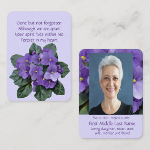 Tarjeta De Visita Monumento a Pocket Keepsake Violeta Africana
